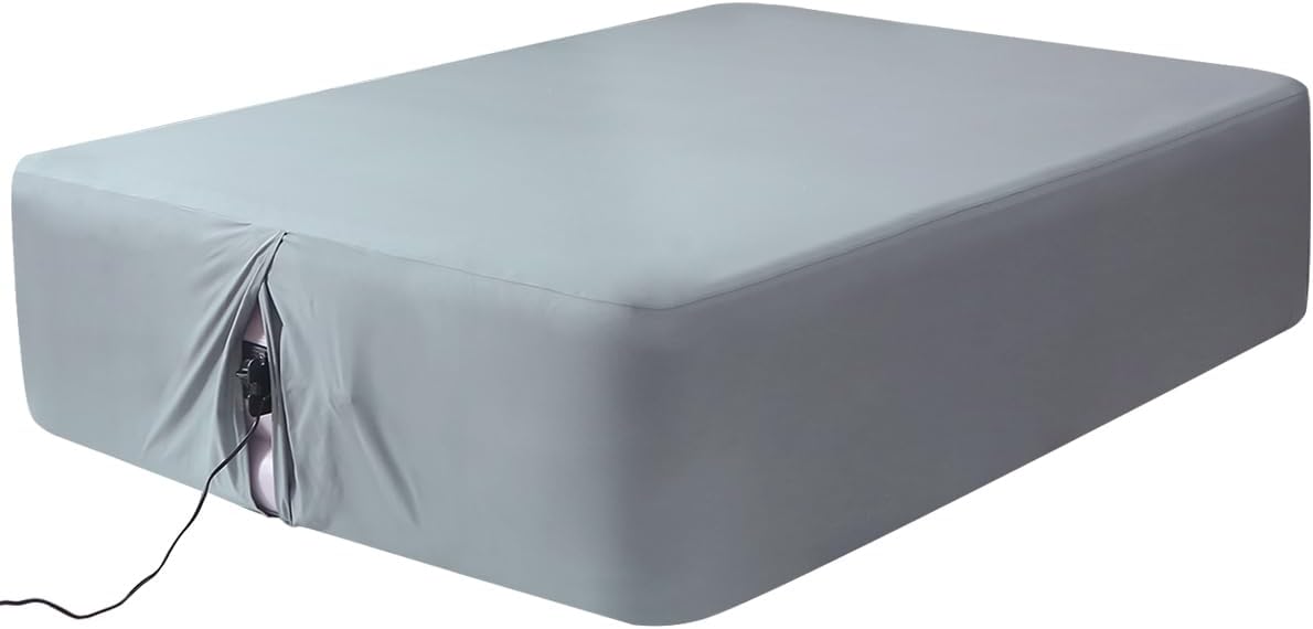Fitted Sheet for Air Mattress, 18-24 Inch Deep Pocket, Queen, Grey