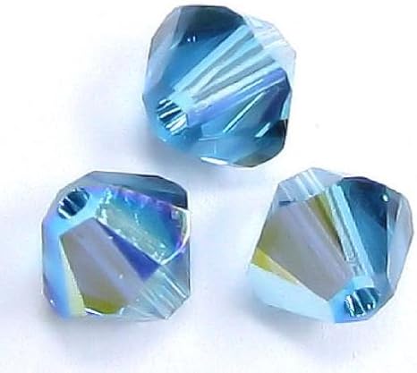 24 pcs Austria Elements 5328 Xilion Crystal Bead Spacer Indicolite AB 6mm / Findings/Austrian Elements