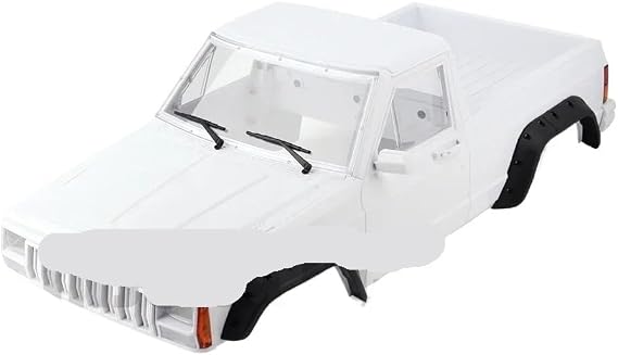 Spare parts Hard Plastic 313mm Wheelbase Pickup Cherokee Body Shell Kit Compatible with 1/10 RC Rock Crawler II 90046 90047(White)