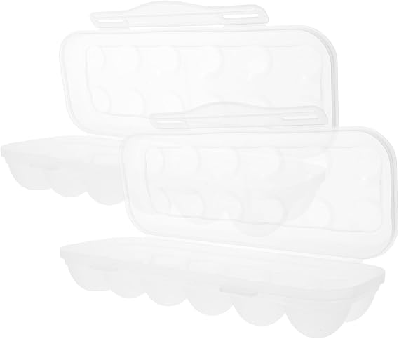 STOBAZA 2pcs Egg Holder for Refrigerator 12 Grid Plastic Stackable