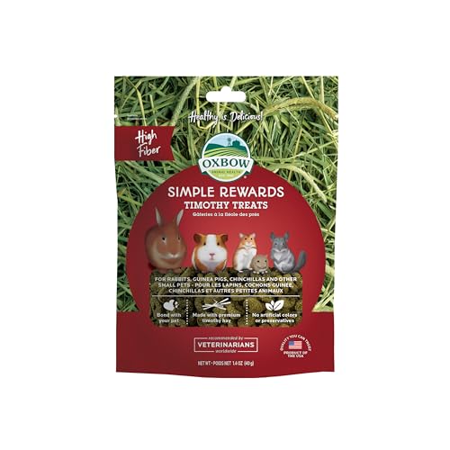 Oxbow Simple Rewards Treats, Made with Western Timothy Hay, Snack for Bunnies, Guinea Pigs, Chinchillas, and Small Pets, Bunny Treats, Small Animal Pet Products, 3oz