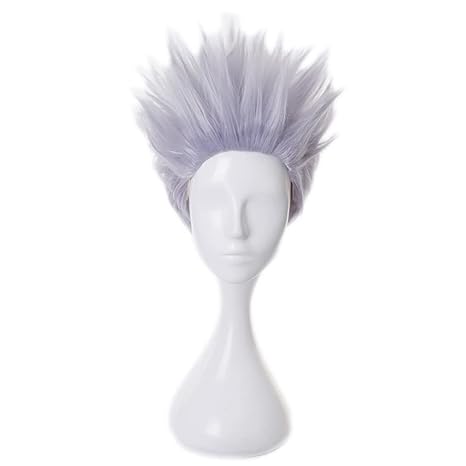 Anime Cosplay Wig Jujutsu Kaisen Wig with Free Wig Cap for Halloween Party Carnival Nightlife Concerts Weddings (Gojo Satoru-A Wig)