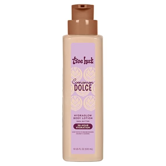 Tree Hut Body Lotion Cinnamon Dolce, Cozy Cinnamon Scent, 18 Fl Oz | Nourishing & Moisturizing Daily Body Lotion with Shea Butter, Lightweight, Non-Greasy Formula, Long-Lasting Hydration
