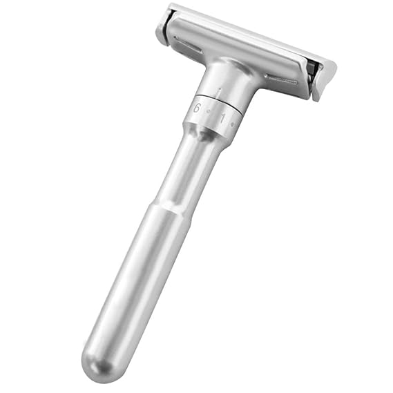 Happyyami Manual Razor Holder Adjustable Double-Sided Men Shaving Face Razor with Blades Lightweight Travel Shaving Machine for Precise Beard Grooming