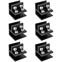 Glass Clamp for 10-12mm Thickness, Adjustable Glass Shelf Bracket Holder Clamp,Cabinet Cupboard 90 Degrees 6pcs Black