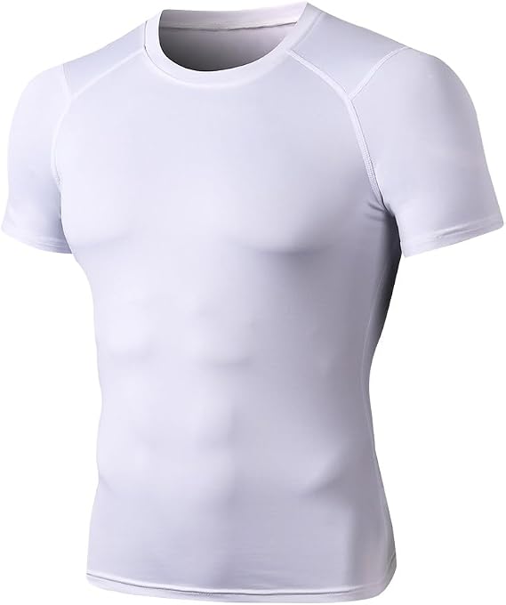 Men's Compression Shirts Short Sleeve Workout Gym T-Shirt Running Tops Sports Base Layer Athletic Undershirts
