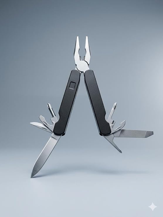 Paslanmaz Çelik Çok Fonksiyonlu Pense - 9+ Fonksiyonlu Katlanabilir Multitool Kamp El Aleti