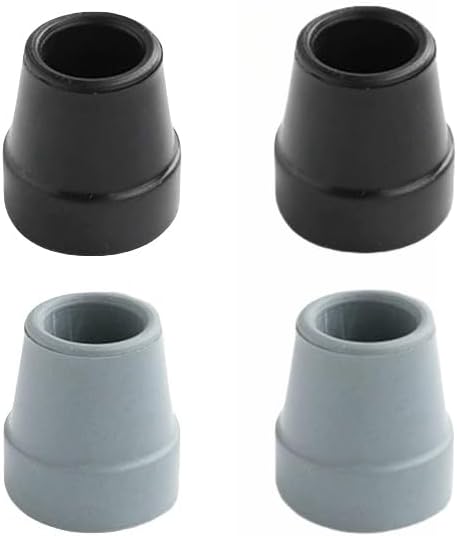 Quad Cane Tips 1/2 Inch Heavy Duty Walking Cane Tip Rubber Feet Black 4pcs