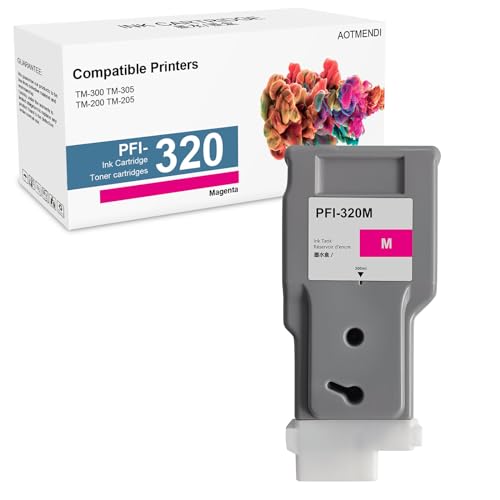 PFI-320M Ink Cartridge 300ml Pigment PFI 320 2892C001AA Ink Tank Replacement for Canon imagePROGRAF TM-200 TM-205 TM-300 TM-305 1-Pack, Magenta