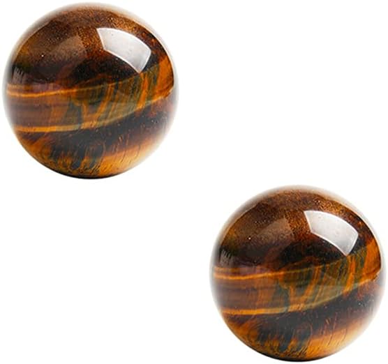 Wixine 2 Pcs Rare Tiger Eye Crystal Ball Gemstone Sphere Minerals Healing Stone