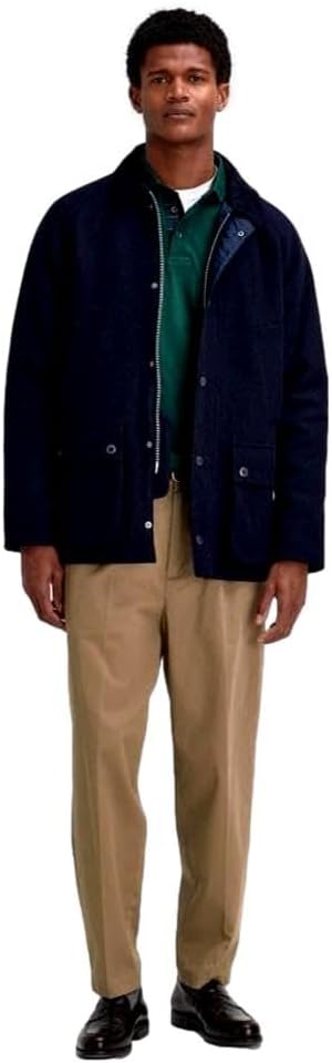 Barbour Men's Bedale Wool Jacket, Navy/Greenloch