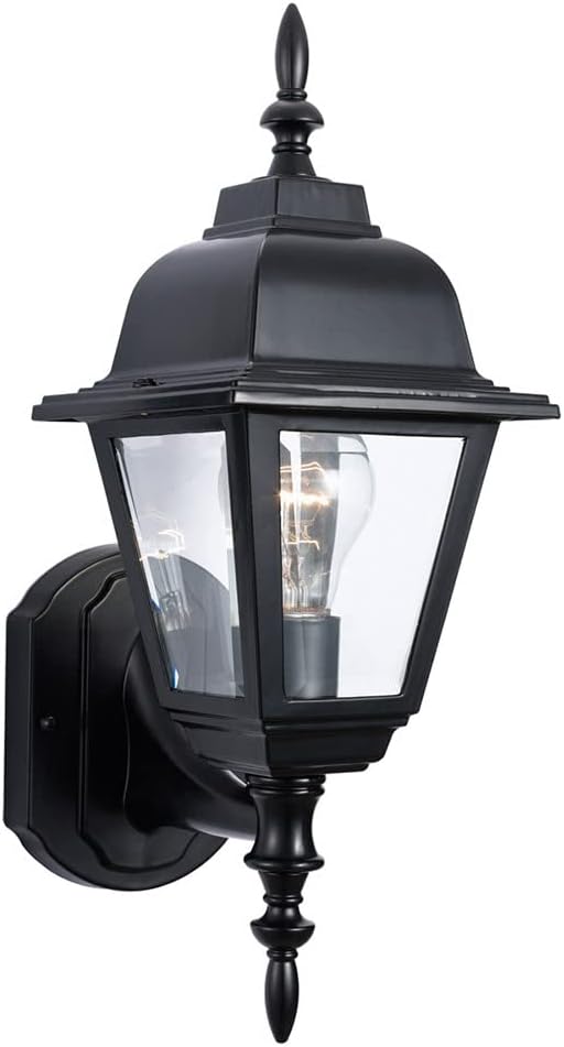 Maple Street 1-Light Outdoor Wall Light with Clear Glass, Wet Rated for Porch, Patio, and Garage Design House, 507566