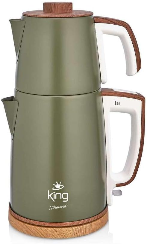 King KCM336 Nihavend Tea Machine | 1.7L Kettle & 1.2L Teapot | Stainless Steel | Hot Keep Function | Energy Saving