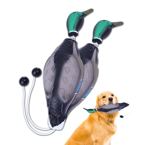 Dog Bumper for Water Retrieving - 2PCS Bionic Duck Dog Training Dummy with Floating and Tear - Hunting Dog Toy - Durable Bite-Resistant Toy for Hound TrainingDuck