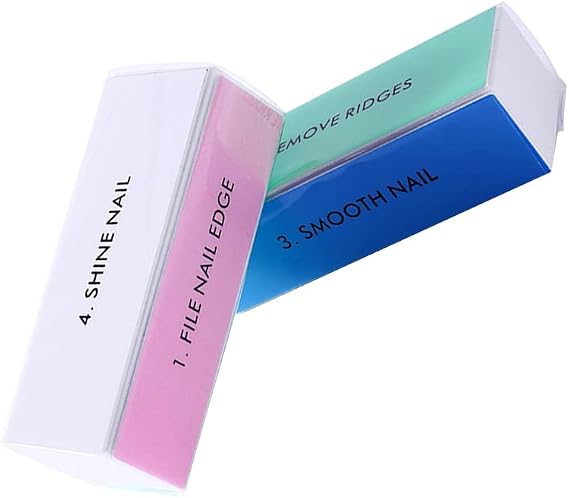 5 pcs Nail Art Manicure Buffer 4 Step Nail Buffing Block Shine Nail Buffer Buffing Block Sanding File Pedicure and Manicure Nail Files Buffer Shiner Polisher Random Professional