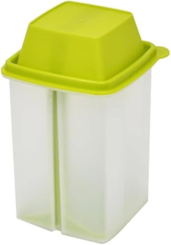 Plastic Food Storage Jar with Built-In Strainer for Kimchi Pickles Olives Airtight Lid for Fermenting Brined Condiments Vegetables Grains Slim(green)