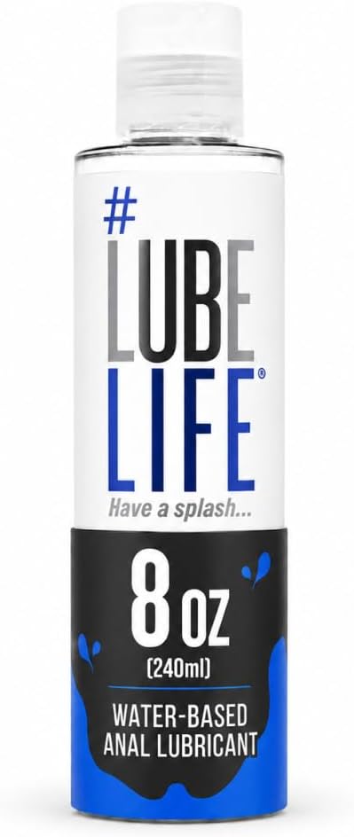 Lube Life Lubricante a base de agua, lubricante personal para puerta trasera para hombres, mujeres y parejas, sin manchas 8 onzas líquidas 240 ml