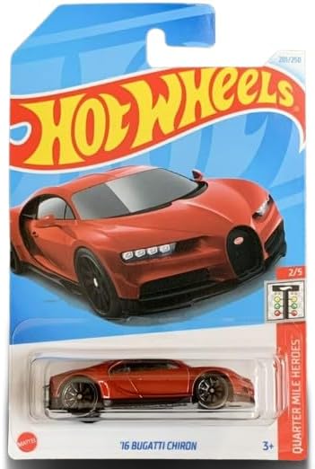 Hot Wheels 16 Bugatti Chiron (Red), Quarter Mile Heroes 2/5