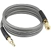 YOTOO Hybrid Lead-In Air Hose 14-Inch by 10-Feet 300 PSI Heavy Duty, Lightweight, Kink Resistant, All-Weather Flexibility with 14-Inch Industrial Air Fittings and Bend Restrictors, Gray