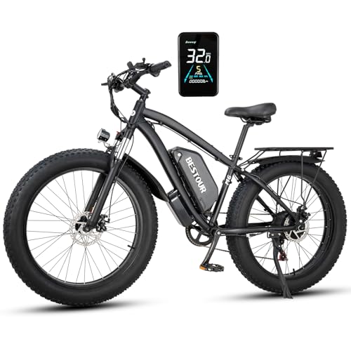JOYWAY 26x4.0 Fat Tires Electric Mountain Bike, 1500W Peak Electric Bike for Adults, 48V 20.8Ah Removable Battery Ebike, Max 32MPH & 75 Miles All-Terrain Electric Bicycle with Front Suspension
