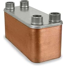 Brazed Plate Heat Exchanger Stainless Steel 5"x12" - 100 Plates 1-1/4" MNPT, up to 1,320,000 BTU/hr Hydronic Heating, Floor Heat, Domestic Hot Water Heating, Snow Melt, etc.