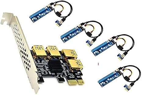Buy PCI-e Express 1X to 4 Port 16X Multiplier Riser Cable for Crypto Mining Bitcoin - OcuLink 8i to 8X SATA Adapter for Enhanced Performance