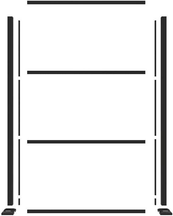 Matte Black Aluminum Decorative Screen Panel Frame Kit