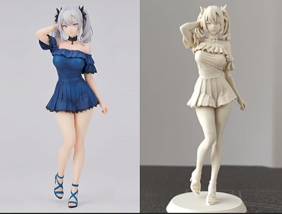 Anime Girl Figure - boyanabilir biblo Detaylı Tasarım Estetik Anime Kız Figürü - Koleksiyonluk Biblo, Oyuncu Masası Aksesuarı ve Dekor - Anime Severler İçin Şık ve Yaratıcı Hediye