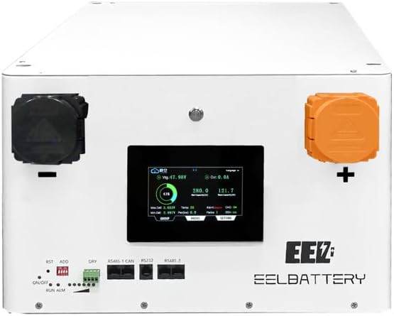 EEL 48V JK 280Ah LiFePO4 White Battery Box Metal Case Built-in JK BMS 2A Active Balance with 4.3" LCD Screen perfer for RV,Solar System,Backup Power,Home Energy Storage