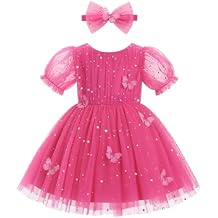 IMEKIS Toddler Girls Sparkle Butterfly Dress Mesh Sleeve Birthday Formal Wedding Pageant Party Tulle Tutu Dresses