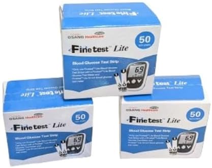 Fine Test Lite Blood Glucose Testing Strips - 3 Packs of 50 Strips (150 in Total)