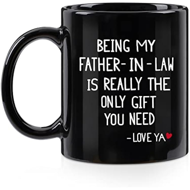 Cabtnca Father-in-law Gifts, Being My Father-in-law Coffee Mug, Christmas Birthday Gift for Dad Father-in-law from DaughterSon in Law, 11 Oz Black