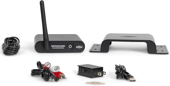 Pure Resonance Audio BTR1 Wireless Bluetooth Audio Receiver with 100ft Range, aptX HD, Audiophile DAC, Analog RCA, 3.5mm TRS, Easy Pairing for Mixers, Amplifiers, PA Systems, Commercial Sound Systems