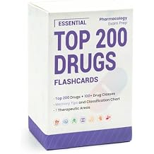 Top 200 Drugs Flashcards Pharmacology Study Guide for Nurses, Paramedics & Pharmacy Techs | Nursing School Essentials | Easy-to-Learn Paramedic & Nursing Pharmacology Flash Cards