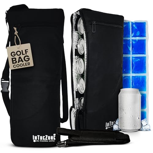Frostbox Golf Bag Cooler with Ice Pack | Insulated 6-Can Beer Sleeve | Stays Cold for Hours Discreet Hidden Design - Fits in Golf Bag