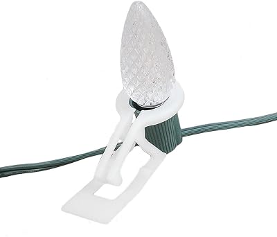 Novelty Lights C9 Tuff Flex Christmas Light Clips, Mount on Roofline GuttersShingles, 100 Pack