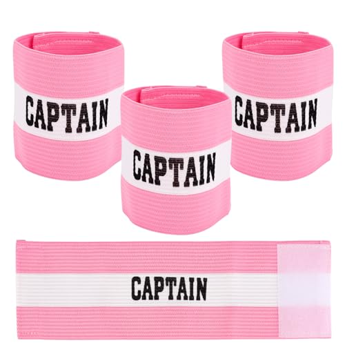 3pcs Captain Armbands Soccer, 30x9cm11.81x3.54in Adjustable Breathable Leader Football Soccer Team Junior Arm Bands Kids Pink, Style 1