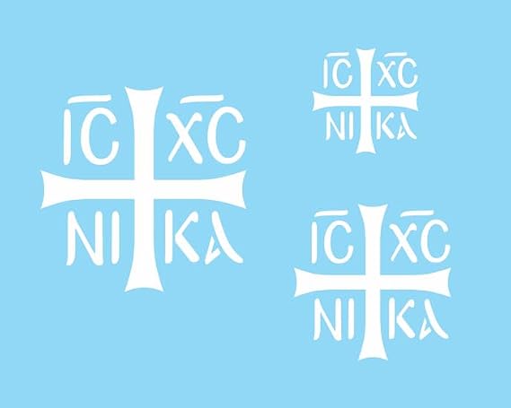Stencils by Joanie Orthodox IC XC NI KA Christian Cross Symbol Stencil Faith Family Jesus Christ Conquers DIY Signs Craft Reusable 7 mil Mylar