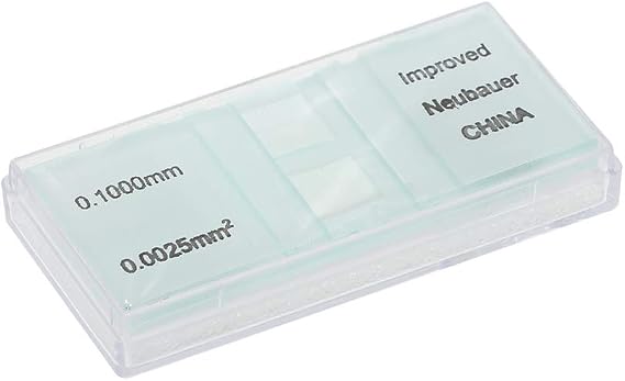Improved Neubauer Hemocytometer Blood Count with Double Counting Chamber, Glass Blood Cell Counting Chambers