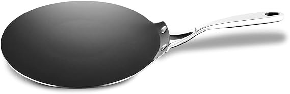 Stahl Triply Stainless Steel Non Stick Tawa I Tri Ply Dosa Tawa I Stainless Steel Tawa with Induction Base I Nevrstick 5960, Dia 30 cm