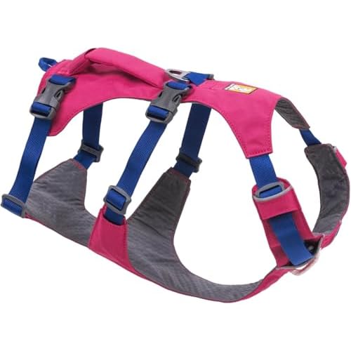 Ruffwear, Flagline Dog Harness, Lightweight and Reflective, No Pull Dog Lift Harness for Hiking, Running and Everyday Use, Alpenglow Pink, XX-Small
