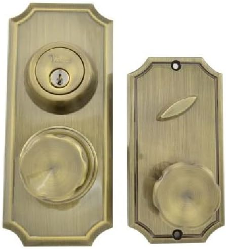 Weslock 01501EAEASL2D Residential Handlesets, Antique Brass