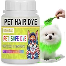 Green Dog Hair Dye, 3.5 Fl Oz (100 ml) Pet Safe Dye, Pet Grooming, Permanent Pet Hair Dye Stain, Safely Used, Pet Dye Bright Color for All Pets Fur Dye (Green, 3.5 Fl Oz (100 ml))