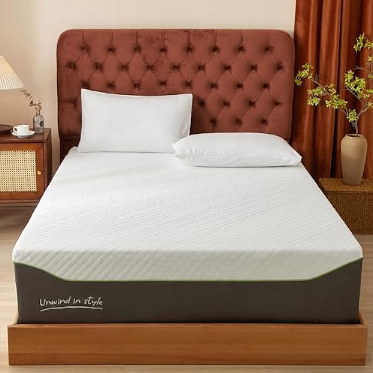 SDHYL Twin Memory Foam Mattress 10 Inch, Green Tea Cooling Gel Foam Mattress in A Box Medium Firm Fiberglass Free, Pressure & Back Pain Relief CertiPUR-US Certified, 120 Nights Risk-Free Trial