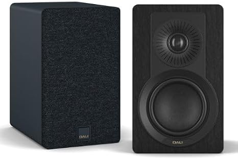 DALI KUPID Premium Compact Passive Hi-Fi Bookshelf Speakers, 2-Way Design with 4.5" Woofer & 1" Tweeter, Includes Wall Mount (Pair) (Black Ash)