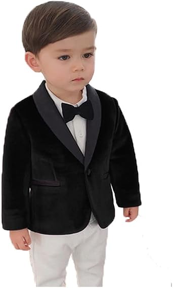 2025 Little Boy Velvet Toddler Blazers for Boy Children Kids Shawl Lapel Jacket STTZJK001