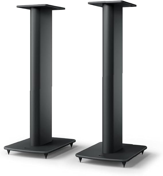 KEF S2 Speaker Floor Stand for LS50 Meta & LS50 Wireless II (Pair), Black | Cable Management Floor Stand for LS50 Meta & LS50 Wireless II Bookshelf Speakers | High Quality Die-Cast Aluminium