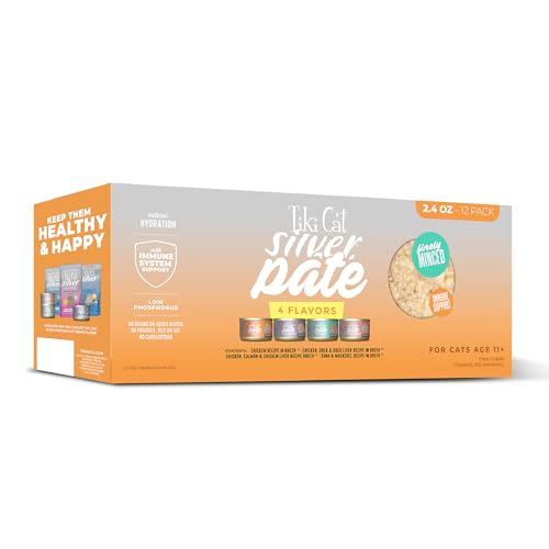Tiki Cat Silver Pate Wet Cat Food, Variety Pack, 2.4 Oz. Can (12 Count)