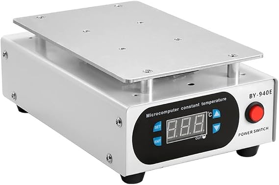 BAUSATZ Preheating Station for Mobile Heating Phone Screen Replacement Electric Heating Plate Electronic Heating Table Welder Hot Plate Microcomputer Constant Temperature 0-200℃ (UK Plug)