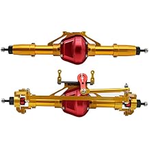 Metal CNC Front Rear Axle with Servo Base for 1/10 RC Rock Crawler Car Axial SCX10 RC4WD D90 Upgrade Parts (Golden)